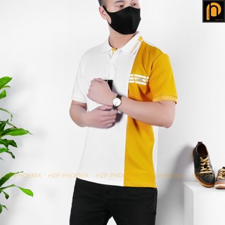 Áo phông polo nam chữ cổ phối tông màu cực cá tính - scxa24
