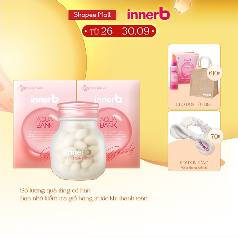 Combo 2 thực phẩm bảo vệ sức khỏe Innerb Aqua Bank (56 viênx2)