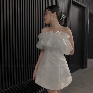 [ DÉ KAEN GOUT THIẾT KẾ ] Váy A bèo ngực phối li xinh xắn - SHINE DRESS