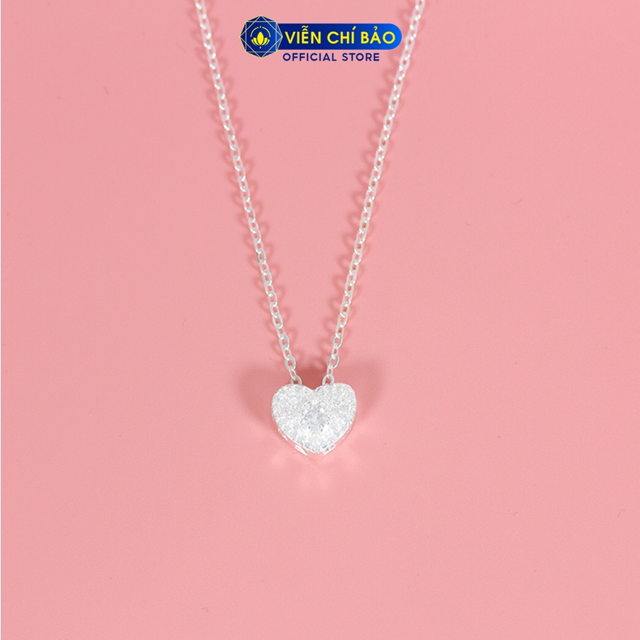 Dây chuyền bạc nữ trái tim đá full chất liệu bạc 925 thời trang phụ kiện trang sức Viễn Chí Bảo D400807