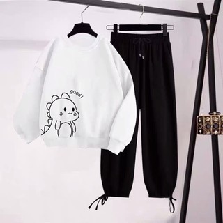Sét áo Sweater gấu good kèm quần bom dây rút