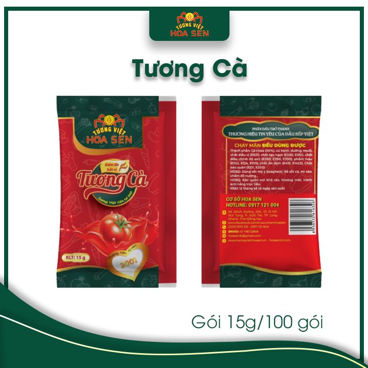 Tương Cà Gói 15g bịch 100 gói MM- Tương Việt Hoa Sen