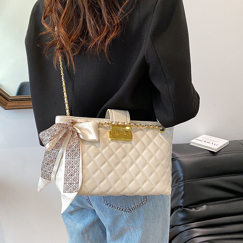 Túi Đeo Chéo Hình Vuông Cỡ Lớn Phối Dây Đeo Sợi Xích Thời Trang Cho Nữ