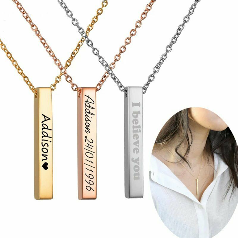 Xin chúc mừng! Vòng cổ Mặt Khắc Tên 4 Mặt Bằng Thép Không Gỉ