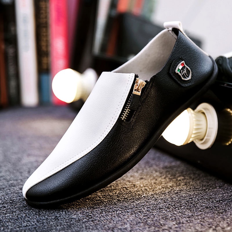 Giày Lười Da Pu Phong Cách Hàn Quốc Cá Tính Cho Nam