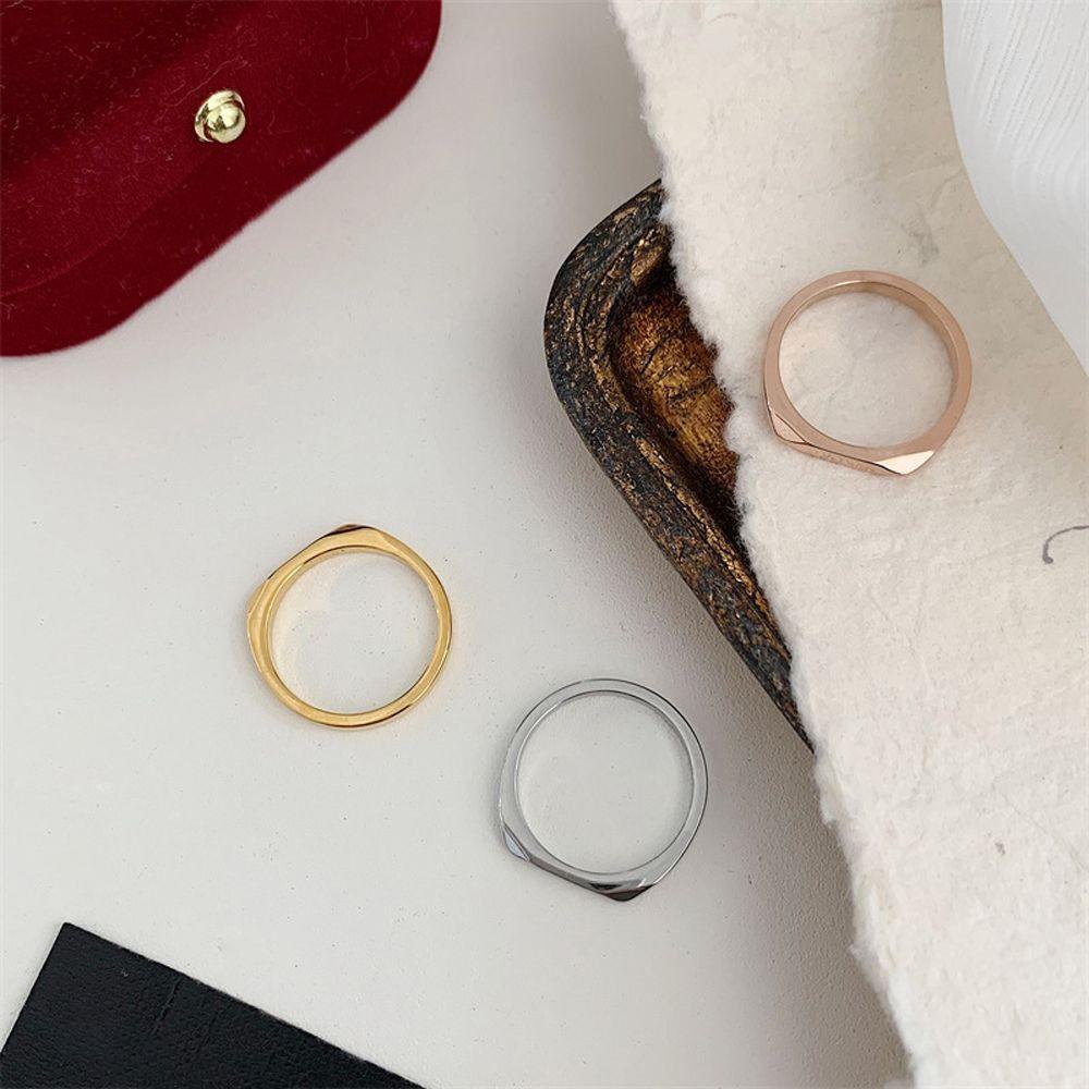 VANES1 Nhẫn Cặp Bằng Thép Titan Khắc Chữ Jet 'Aime Thời Trang