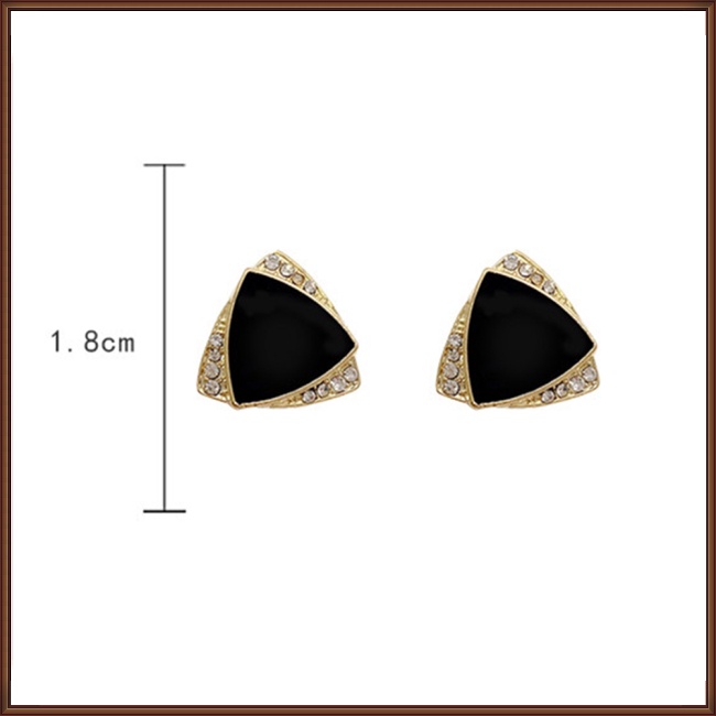 Khuyên Tai Đính Đá Hình Tam Giác Phong Cách Retro Sang Trọng Dành Cho Nữ