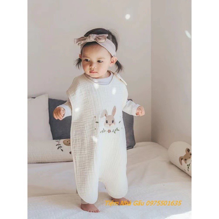 Túi Ngủ Thu Đông Cho Bé - Túi Ngủ Xô Muslin Cao Cấp Phong Cách Hàn Quốc Cho Bé - Panda Kid