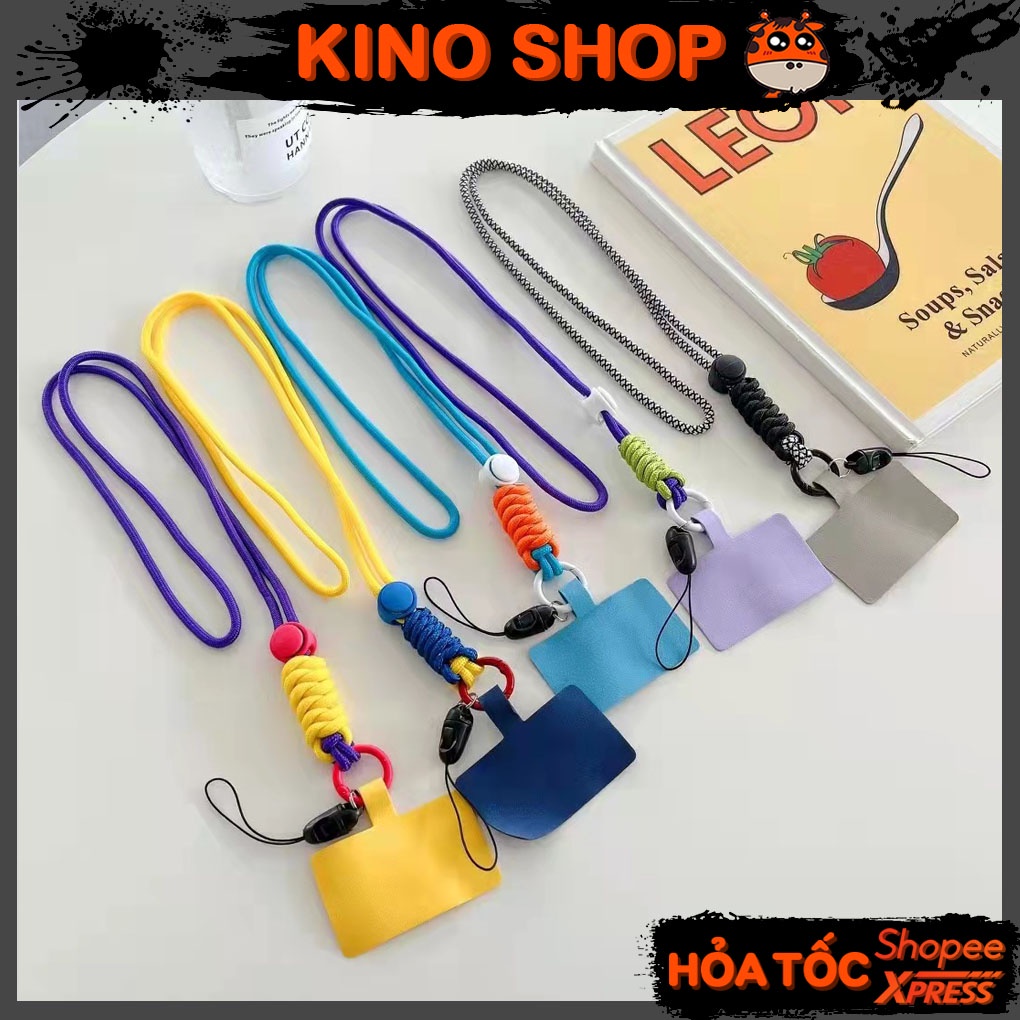 Dây đeo điện thoại dài 50cm dây đeo thẻ đeo cổ chống rơi thất lạc giữ điện thoại nhiều màu sắc phong cách unisex KinoSho