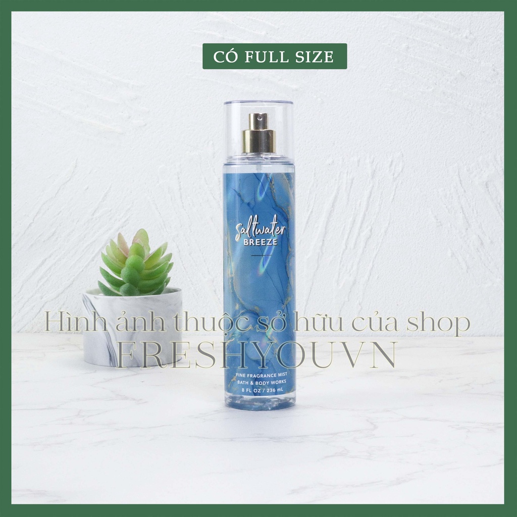 Saltwater Breeze - Xịt thơm toàn thân body mist khác Bath & Body Works - BBW - Mát