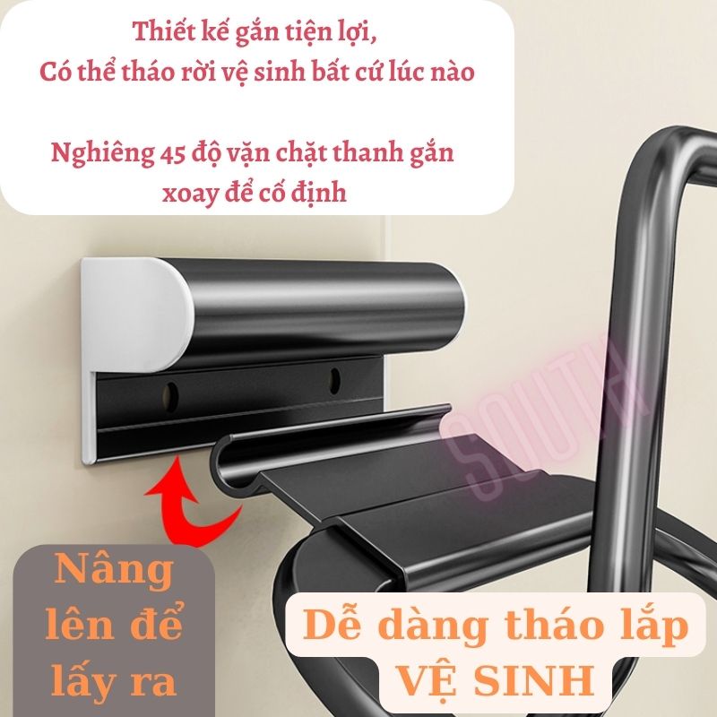 Kệ để nắp nồi xoong vung,giá nhà bếp treo dán tường SNN01 kèm khay hứng nước nhôm