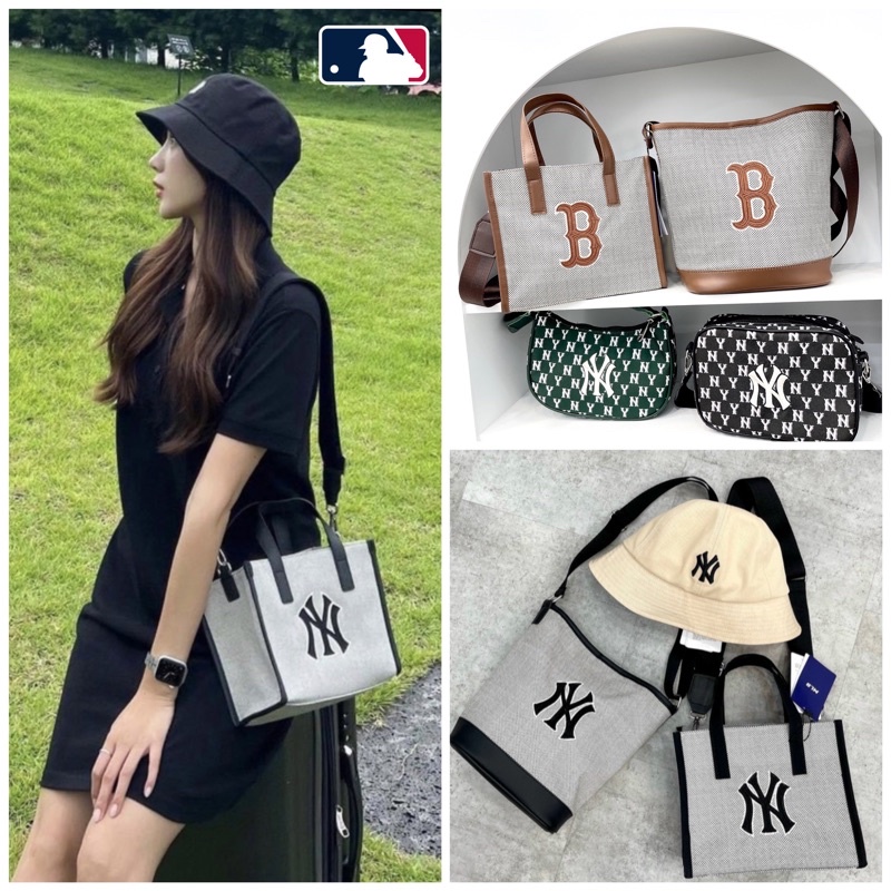 Túi Đeo Chéo MLB Basic Big Logo Canvas Small Tote Bag Siêu Phẩm