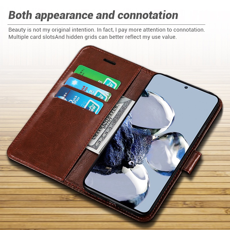 Bao Da Điện Thoại Dạng Ví Nắp Lật Nam Châm Sang Trọng Cho Xiaomi 12T Pro Xiomi Xiami Xaomi Xiaomi12T Mi12T Mi 12T 12 T 5G