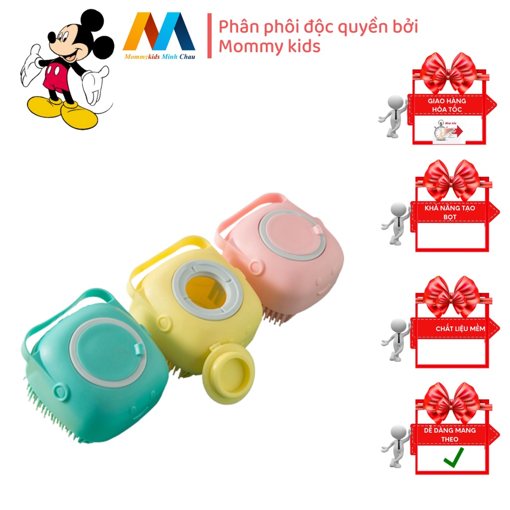 Bông tắm MommyKids Minh Chau , tạo bọt silicon dùng được cho trẻ nhỏ và người lớn