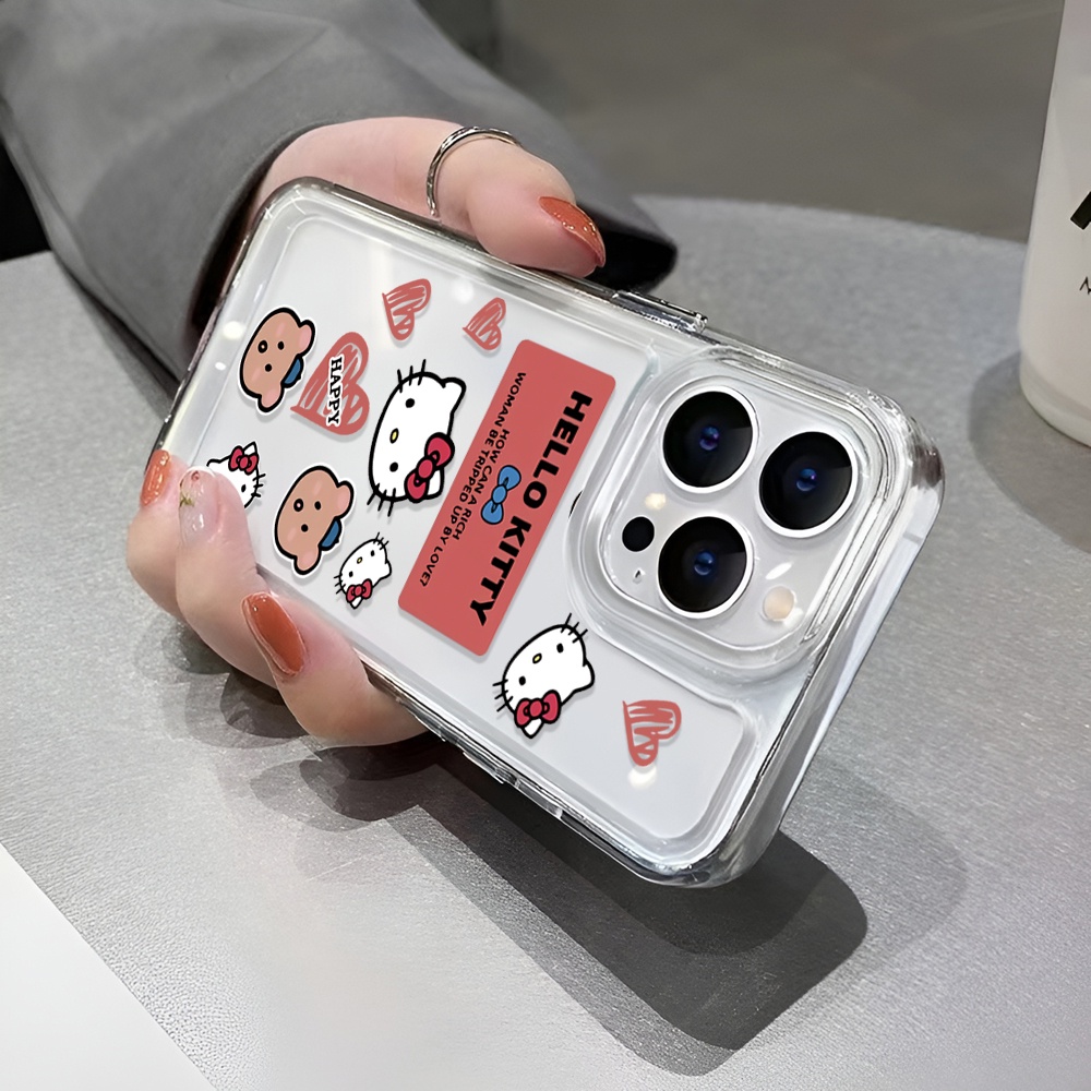 Ốp Điện Thoại Trong Suốt Hình hello kitty Gấu Cho iphone 14ProMax 14Plus 13 11 12 7Plus X XR XS Max
