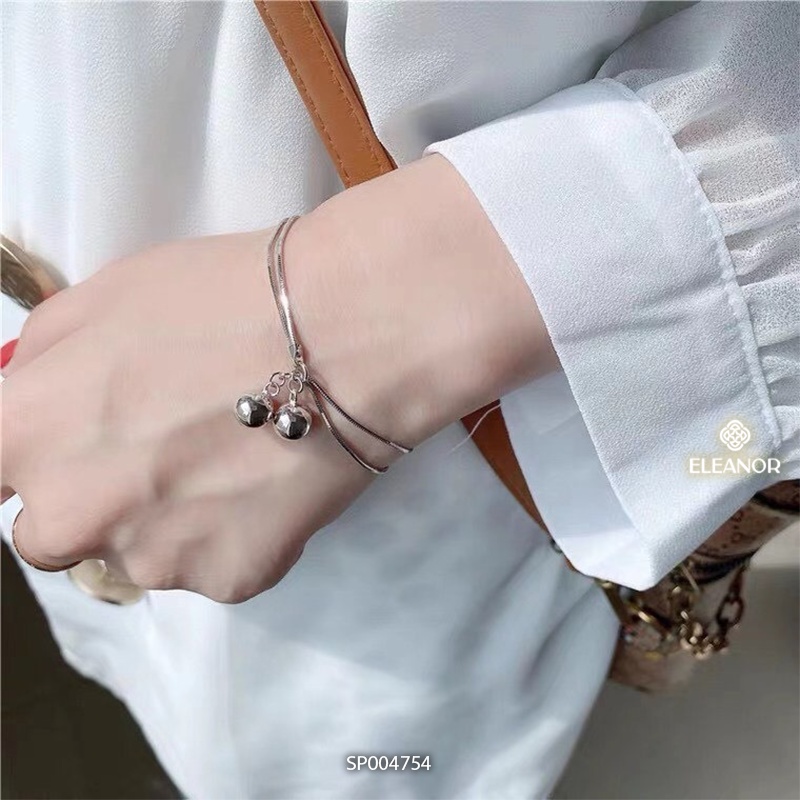 Vòng tay nữ titan sợi kép Eleanor Accessories phối mặt chuông phụ kiện trang sức 4754