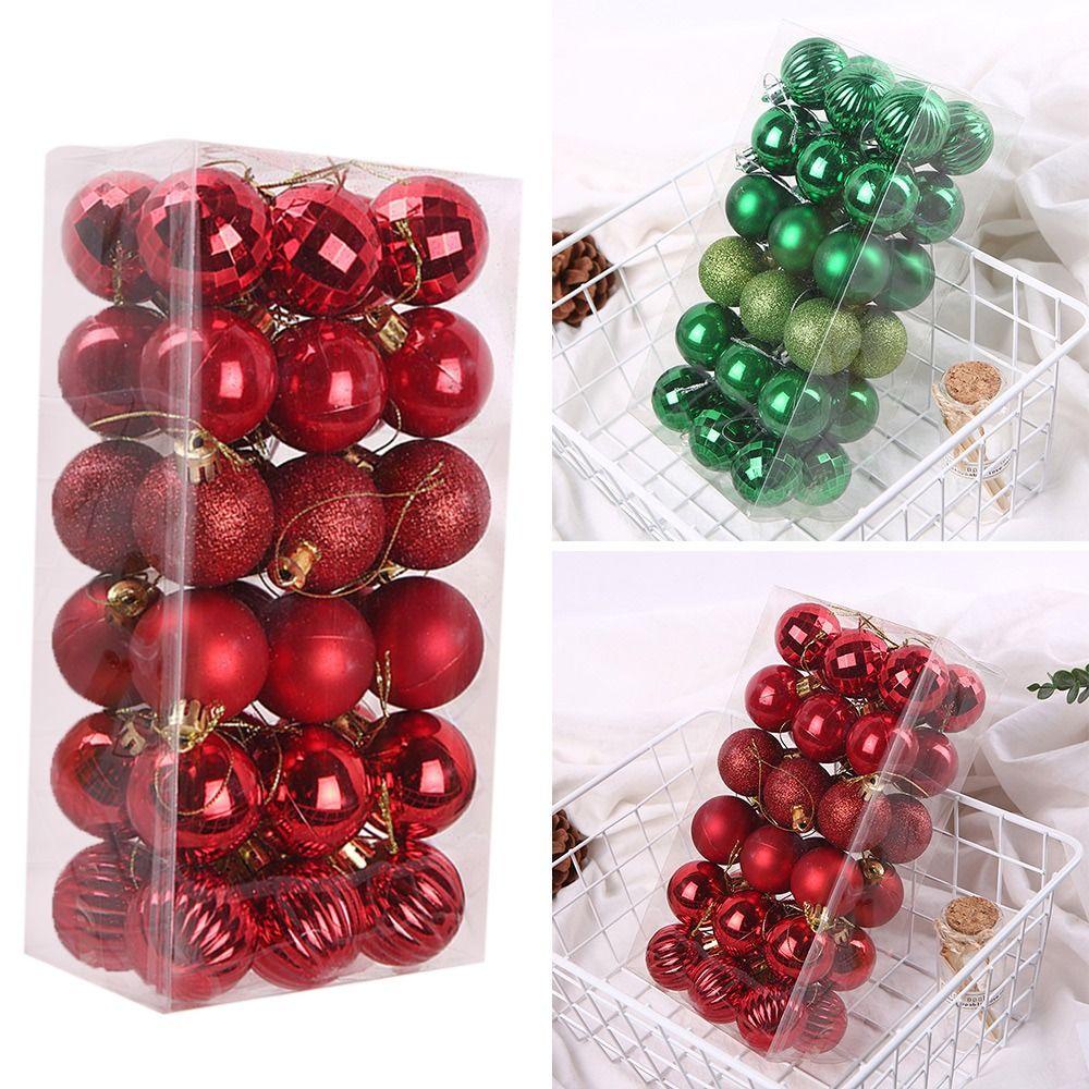 Set 36 Trái Châu 4cm Bằng Nhựa Dùng Trang Trí Giáng Sinh DIY