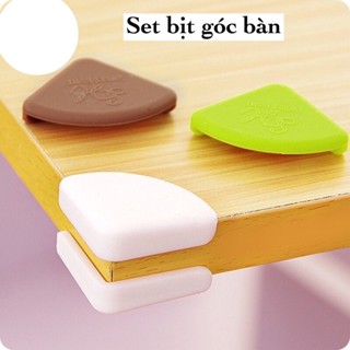 Set 4 cái bịt góc bàn silicon màu sắc