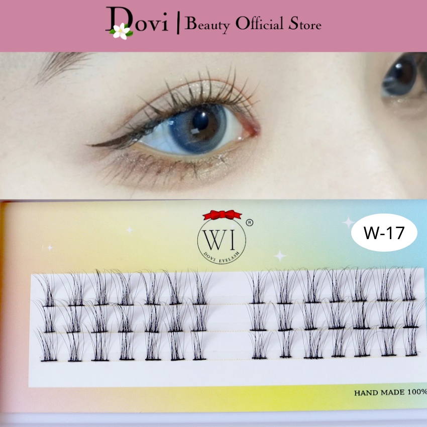 Mi Giả Tách Sợi, Mi nối, Mi Chùm W17 Phong Cách Chữ A, Chữ V, Tự Nhiên Tự Nối Tại Nhà 5 Dòng