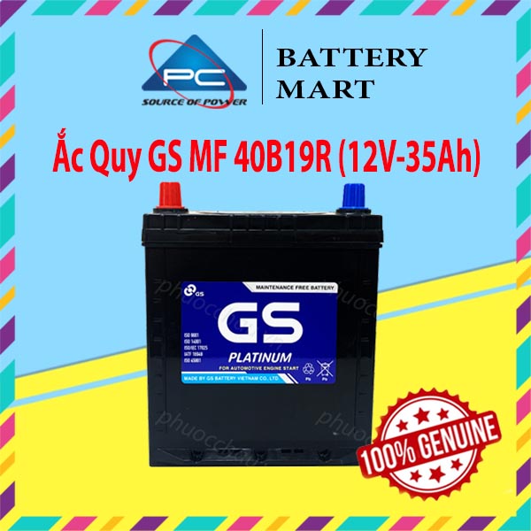 Bình Ắc Quy 12V-35Ah, Ắc Quy Ô Tô GS MF 40B19L/R/L(S)