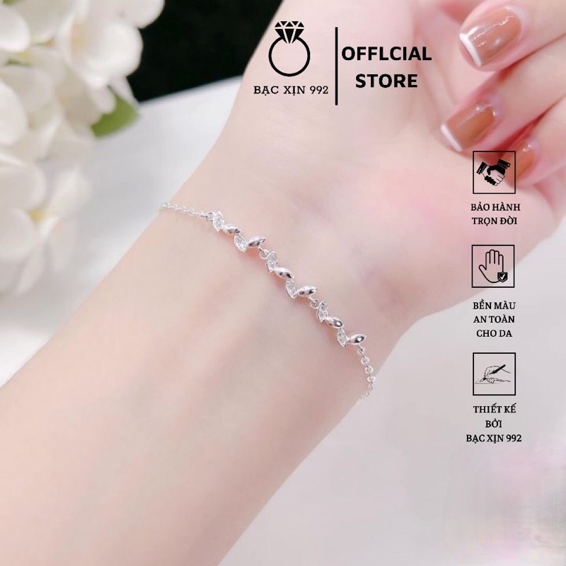 Lắc tay dáng hạt gạo. lắc tay bạc xinh.