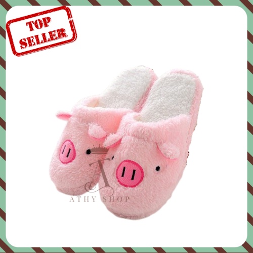 DÉP LÔNG HÌNH HEO MANG TRONG NHÀ, giữ ấm chân chống trượt, xinh đẹp siêu cute dễ thương, flip flops in house ATHY SHOP