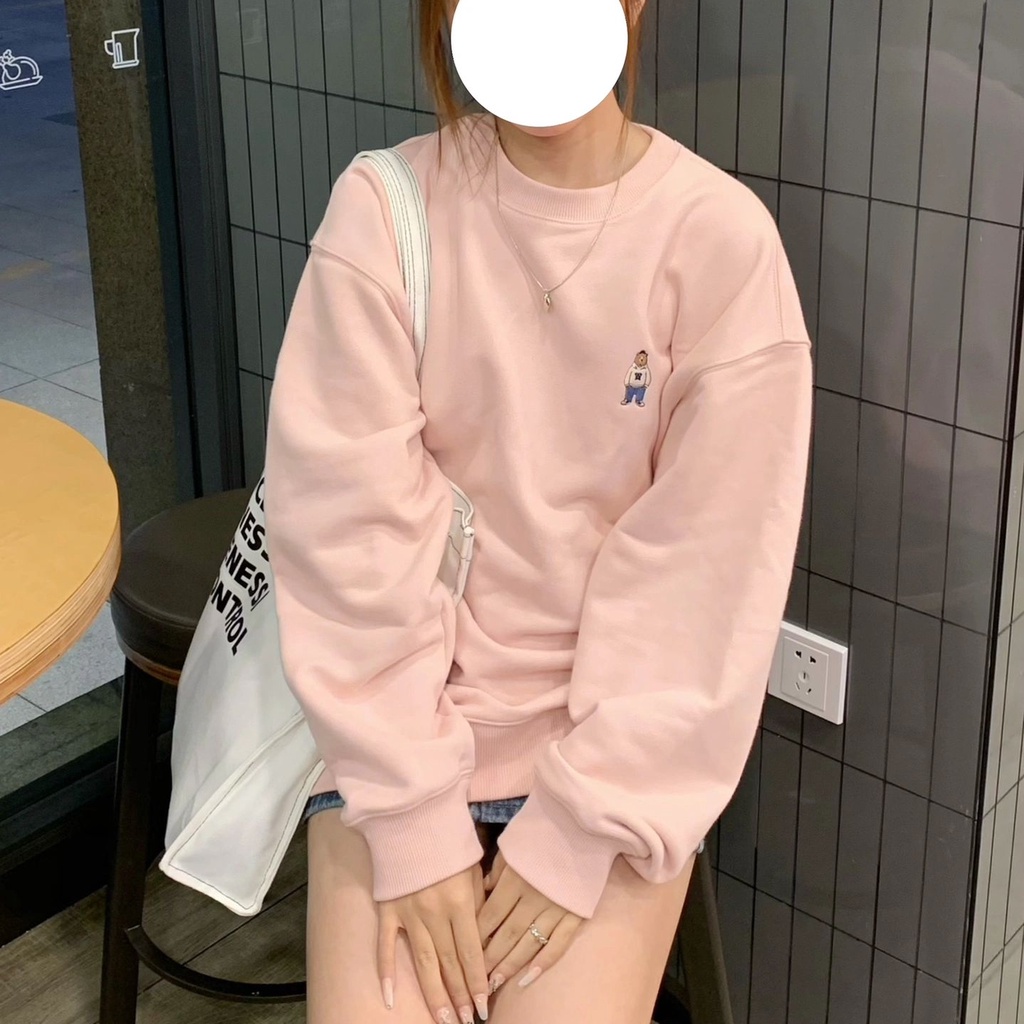 Áo sweater SUXI tay dài cổ tròn dáng rộng thời trang xuân thu dành cho nữ