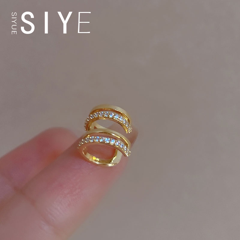 Khuyên Kẹp Vành Tai Nhiều Lớp Phong Cách Hàn Quốc INS Niche Cho Nữ