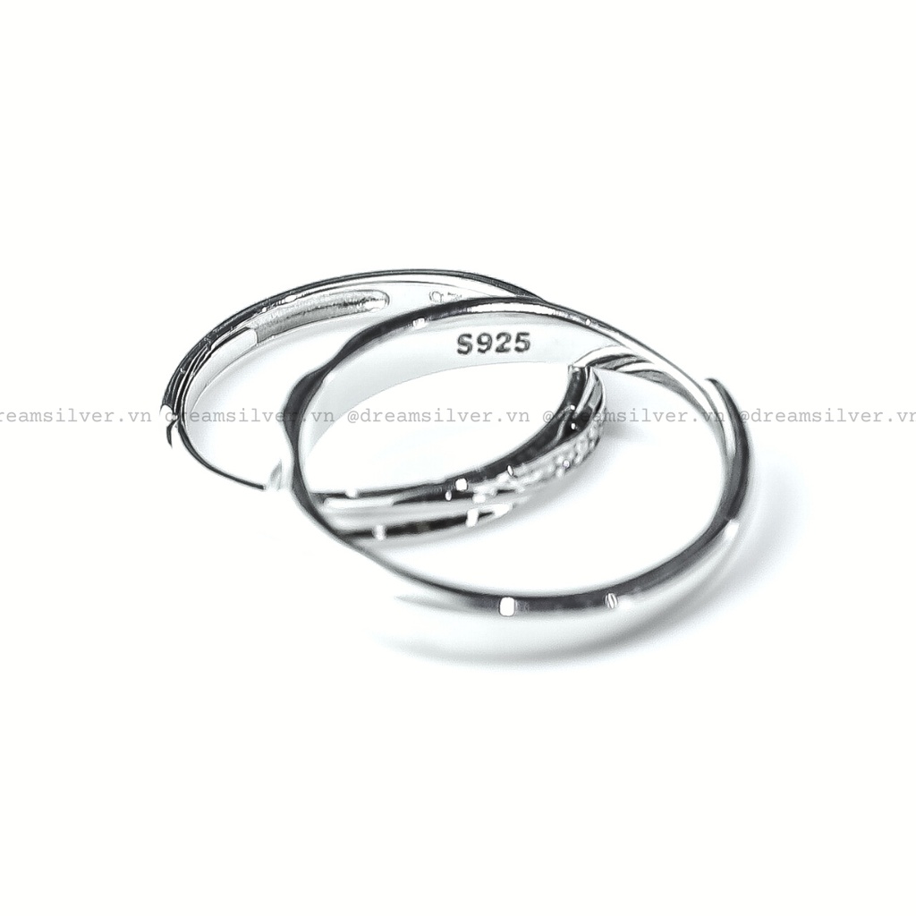 Nhẫn Đôi Bạc Dreamsilver, Nhẫn Cặp Hand in Hand Chỉnh Size ND002