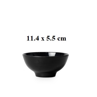Chén cơm nhựa Melamine màu đen CO11