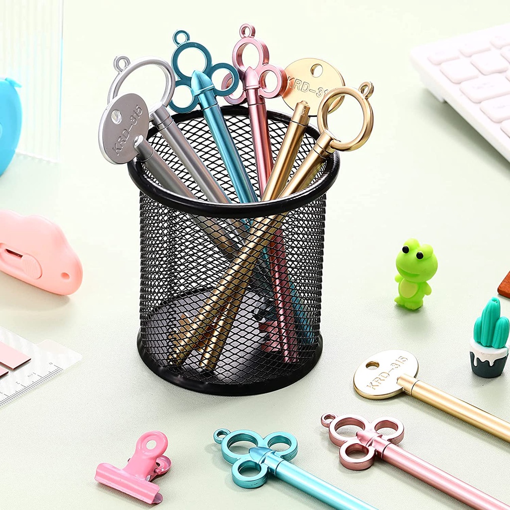 Set 6 Bút Bi Mực Đen Ngòi 0.38mm Hình Chìa Khóa Sáng Tạo Vui Nhộn Cho Học Sinh / Làm Quà Tặng Cho Bé