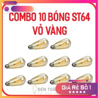 Combo 10 bóng st64 vỏ vàng có dimmer 4w - đèn owl lighting
