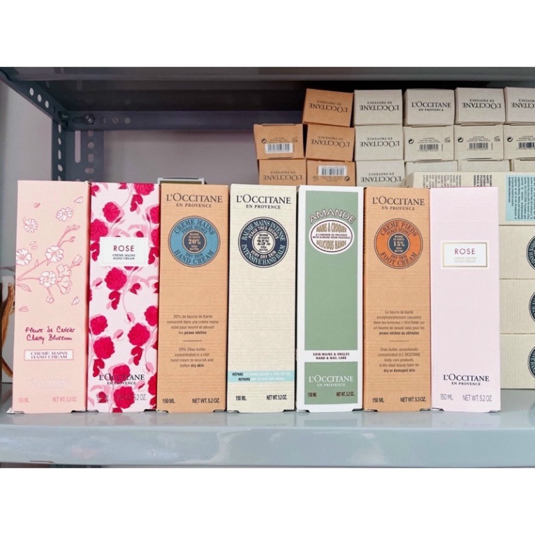 Kem tay Loccitane 150ml - Nhiều Loại Hoa Hồng , Hạnh Nhân, Bơ Đậu Mỡ, Shear 25%