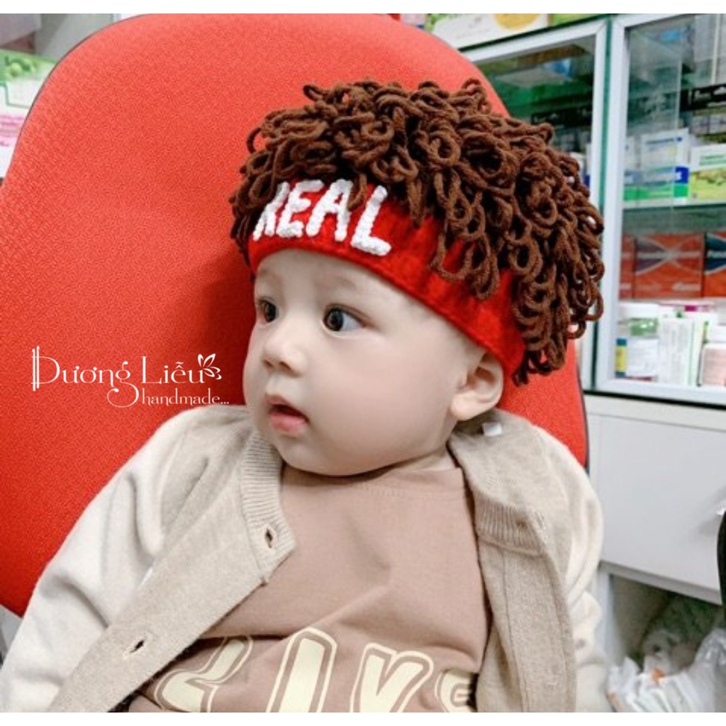 Nón Len Tóc Xù Phong Cách Hàn Quốc Cho Bé