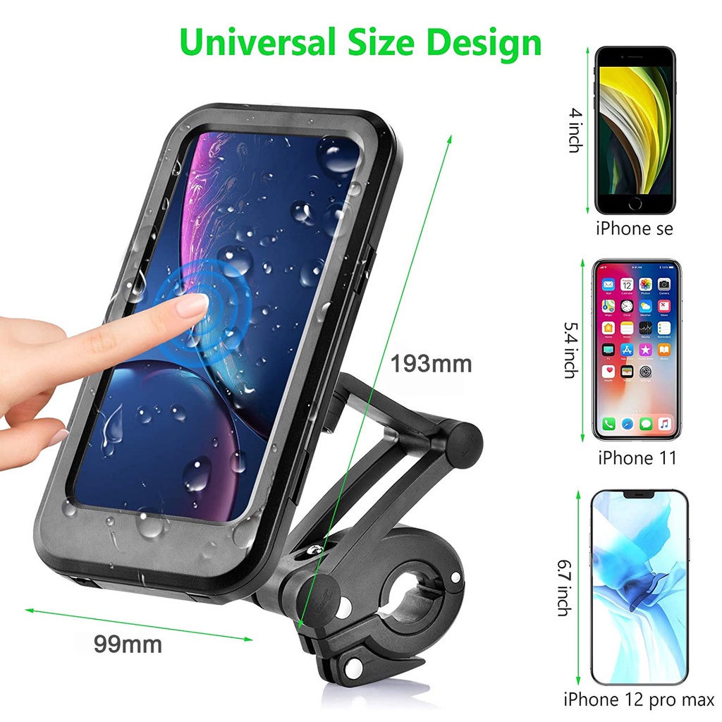 Giá Kẹp Giá Đỡ Điện Thoại Đi Xe Máy Xe Đạp Chống Nước Xoay 360 Độ