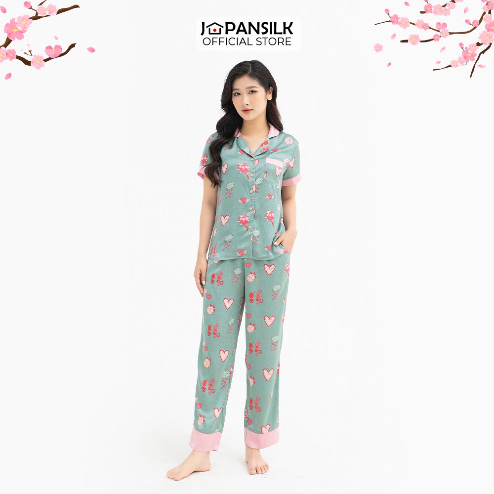 BỘ SƯU TẬP ĐỒ NGỦ JAPAN SILK - ÁO NGẮN TAY QUẦN DÀI (CHO NGƯỜI TỪ 43KG- 49KG)