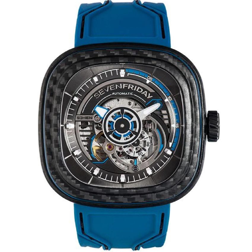 Đồng Hồ Nam SevenFriday SF - S3/02 Automatic Dây Cao Su - Fullbox + Tặng Dây Cao Su, Kính Nam Cao Cấp
