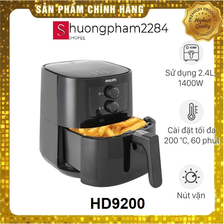 Nồi Chiên Không Dầu Philips HD9200 - Hàng Chính Hãng