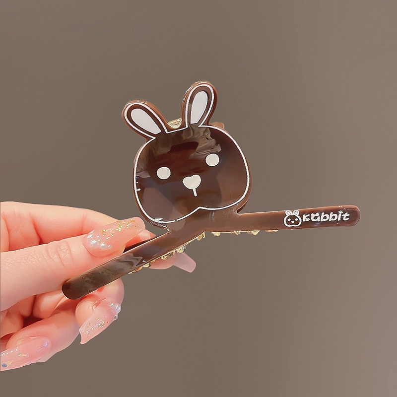 [Magpie] Kẹp Tóc acrylic Hình Thỏ Cá Mập Hoạt Hình Axit Màu Trà Sữa Bằng Hợp Kim Dễ Thương Có Kết Cấu Phía Sau Cho Nữ