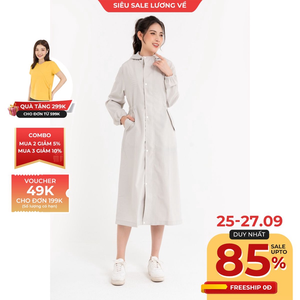 Áo khoác gió nữ dáng dài đa năng LAMER L65I20Q001