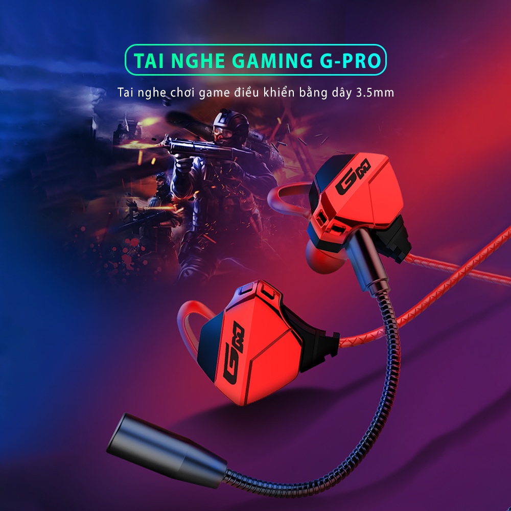 Tai nghe gaming có dây SIDOTECH G-PRO âm thanh chất lượng cao micro kép 360 độ thiết kế công thái học cho game thủ