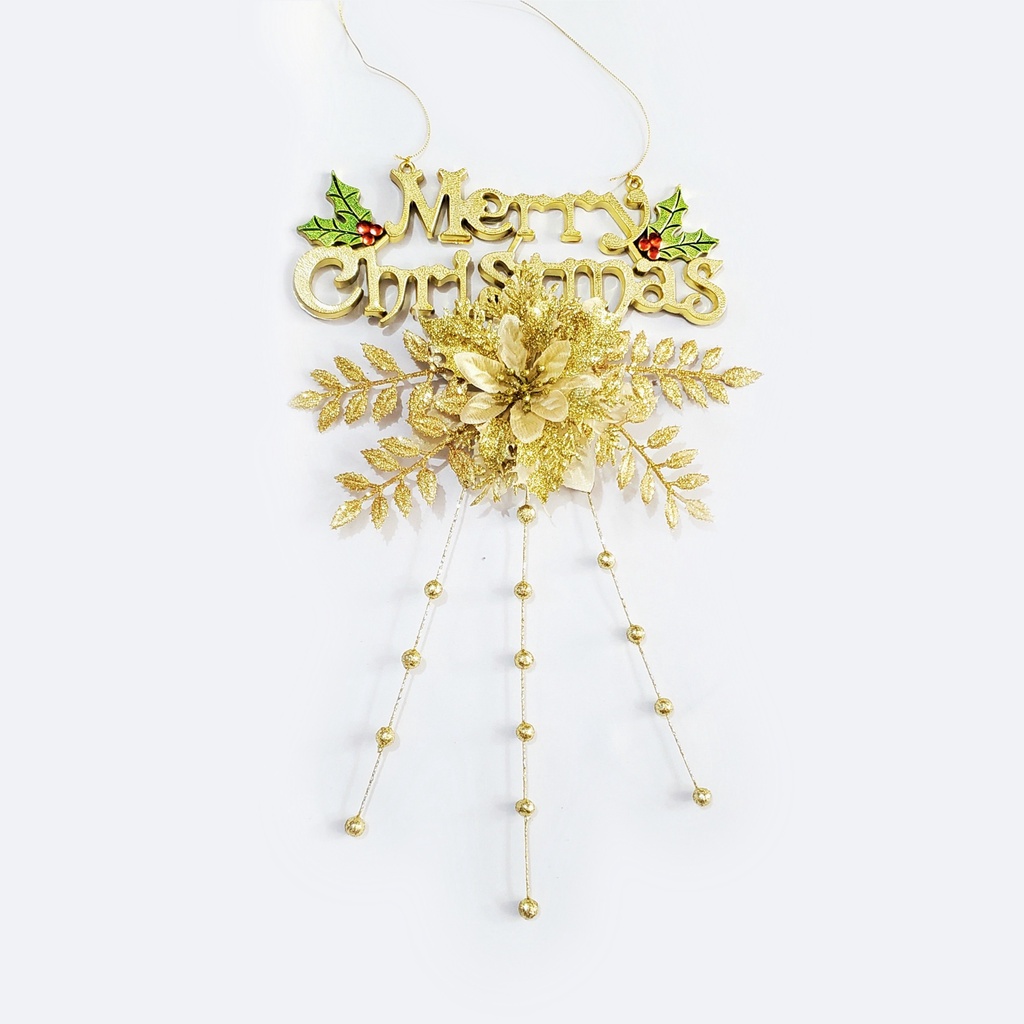 Dây Treo Chữ CH11 MERRY CHRISTMAS hoa lá vàng