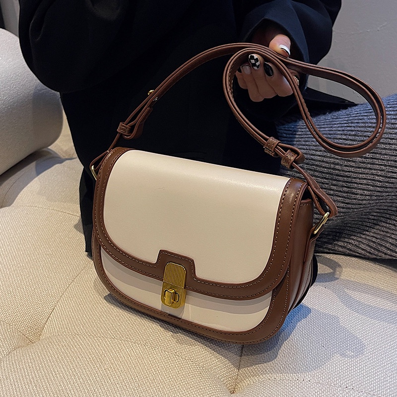 Ielgy Túi Yên Ngựa Màu Trơn Chất Lượng Cao Cho Nữ