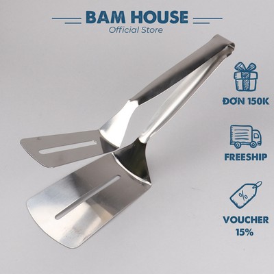 Dụng cụ kẹp lật thịt cá chiên inox Bam House loại lớn đa năng cao cấp LTC01