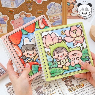 Sổ tay lò xo vuông sổ tay bullet journal ruột caro hình cô gái đáng yêu 2022