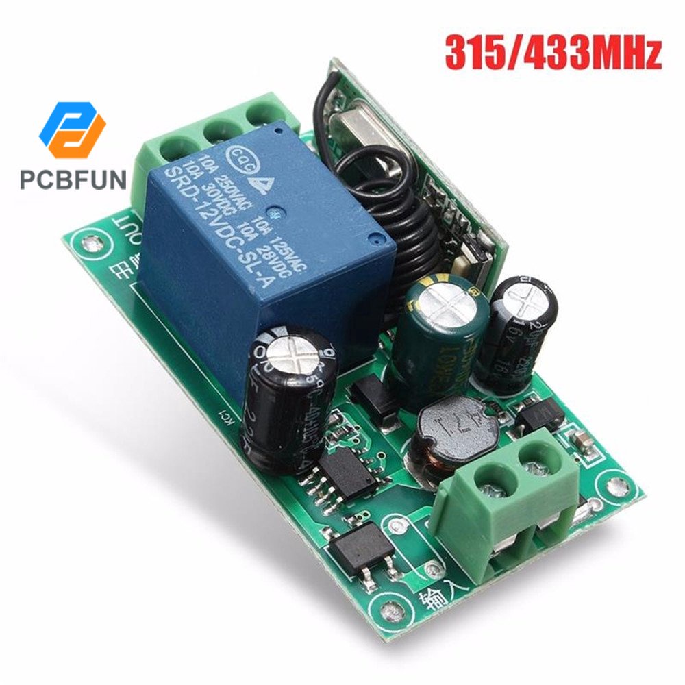 220V 1CH 433MHz DC Wireless RF từ xa Receiver Transmitter Rơ le điều khiển chuyển mạch