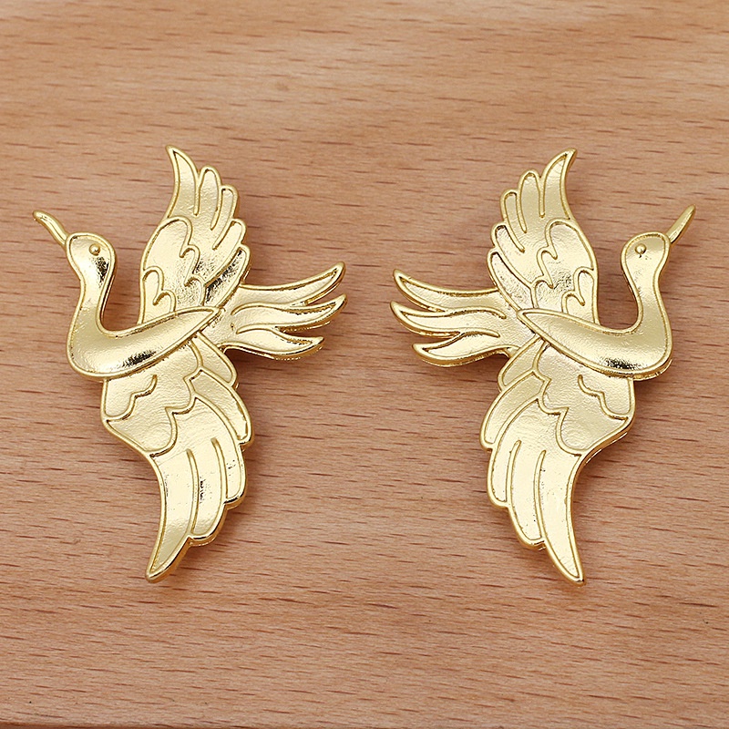 1 cặp phiến đúc họa tiết chim thiên nga 30*42mm nguyên liệu làm trâm làm trang sức cổ trang cosplay có màu KC