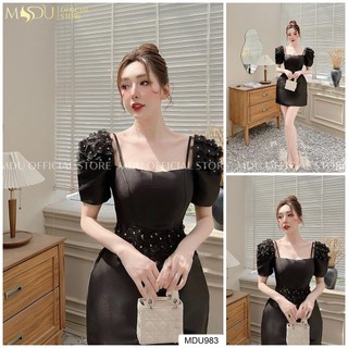 Đầm thiết kế cao cấp chất tafta đính hoa MDU983 - Zin Boutique
