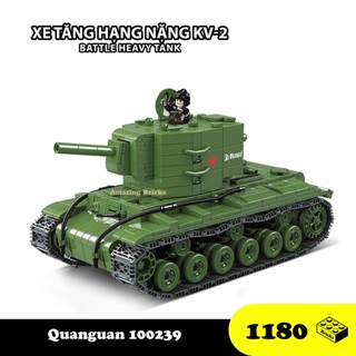 Đồ chơi Lắp ráp Xe Tăng hạng nặng KV-2 Quanguan 100239 Heavy Tank Xếp hình thông minh Mô hình Xe tăng  1180 Mảnh  