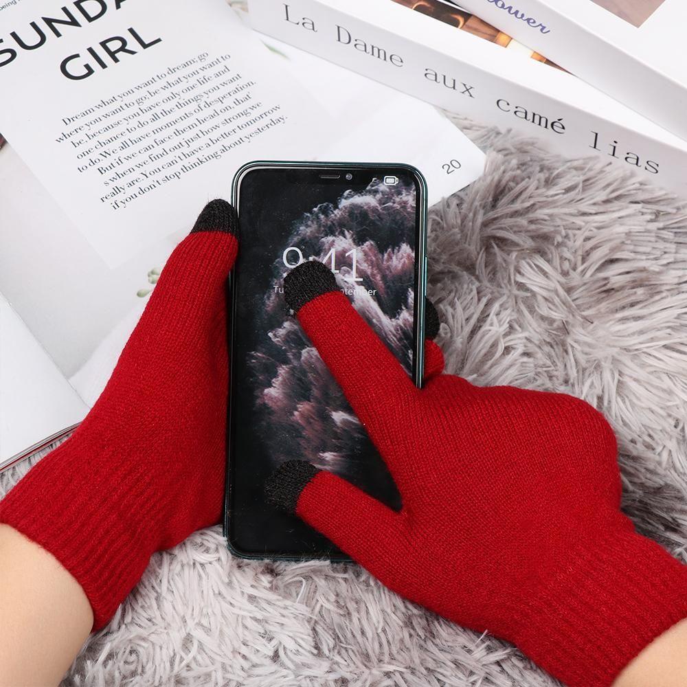 Set Mũ beanie + Găng Tay + Khăn Choàng + Găng Tay Chống Trượt Thời Trang